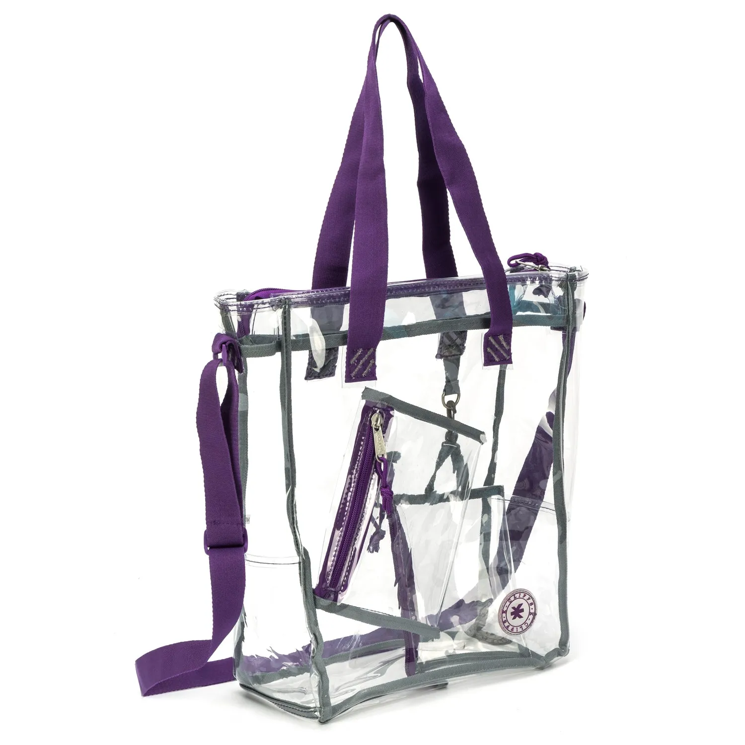 Wholesale Case Lot: 25-Pack Heavy Duty Clear Tote Quality See-Through Messenger Work Bag - Durable Transparent PVC  |||   25 PACKS | $9.99 PER PACK