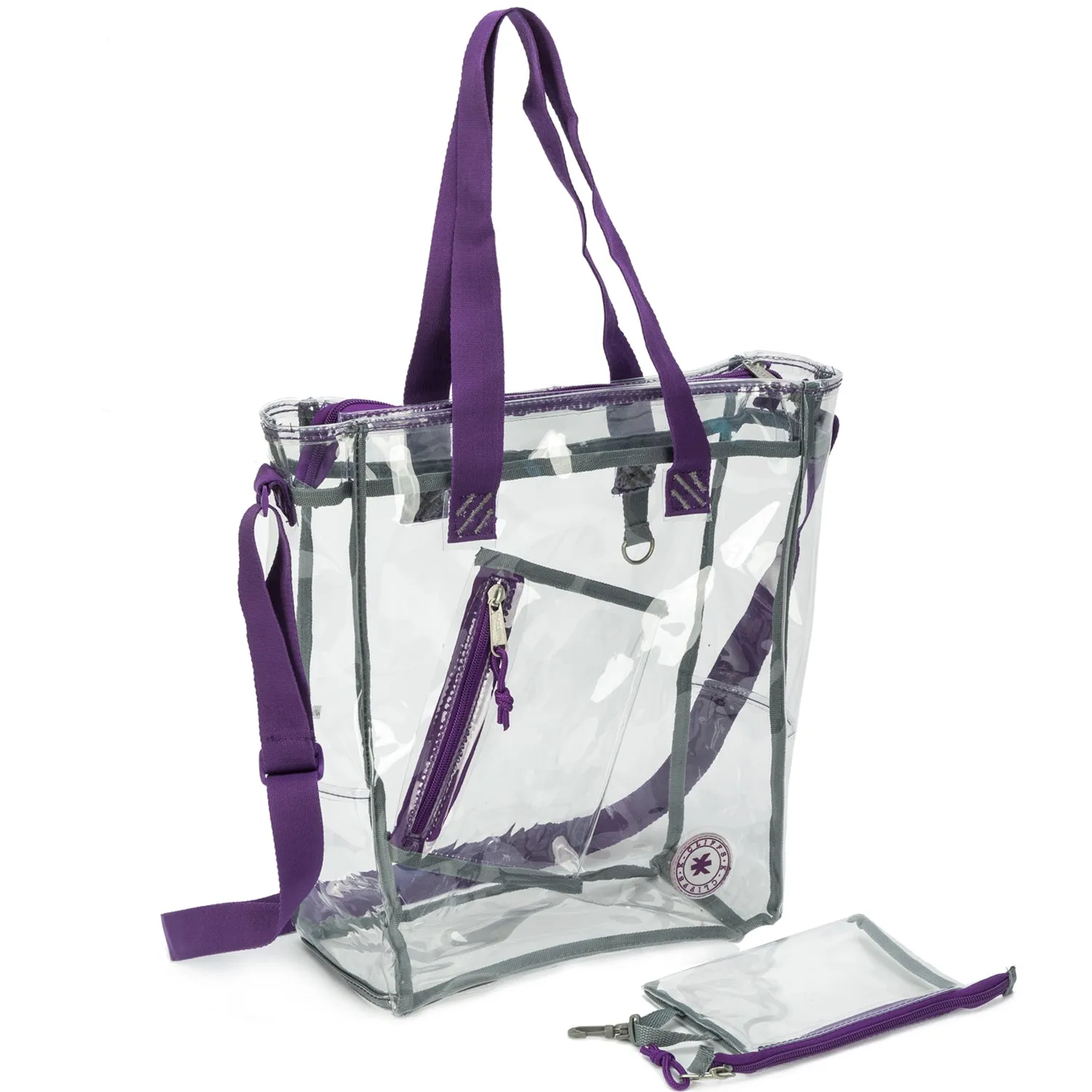 Wholesale Case Lot: 25-Pack Heavy Duty Clear Tote Quality See-Through Messenger Work Bag - Durable Transparent PVC  |||   25 PACKS | $9.99 PER PACK