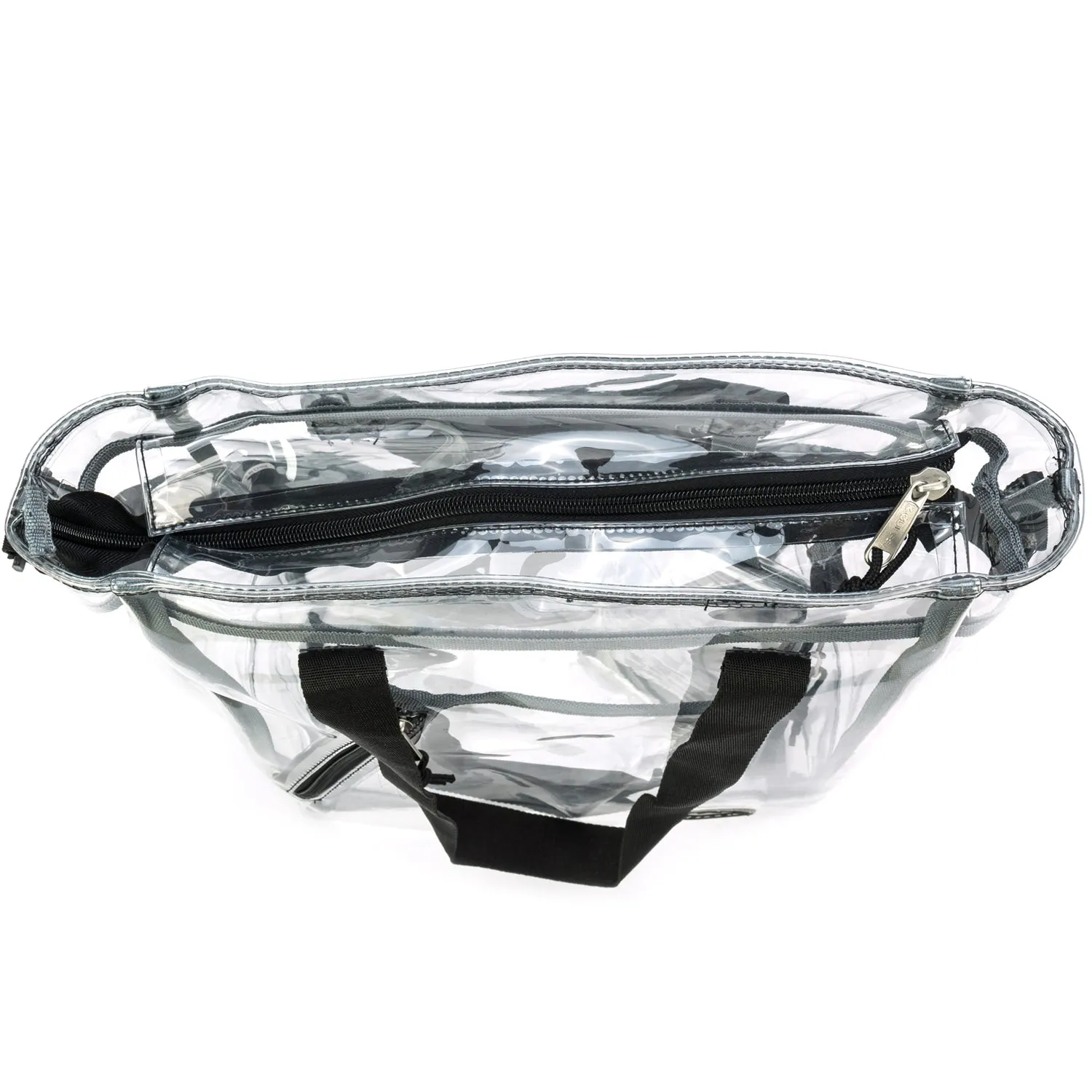 Wholesale Case Lot: 25-Pack Heavy Duty Clear Tote Quality See-Through Messenger Work Bag - Durable Transparent PVC  |||   25 PACKS | $9.99 PER PACK