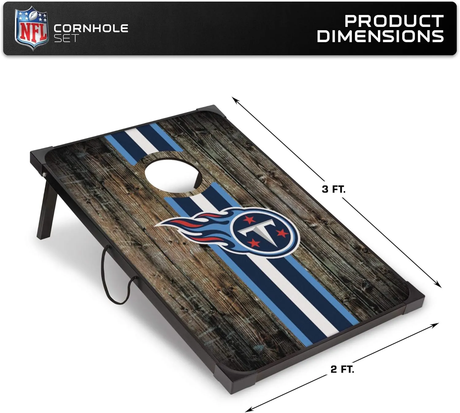 Wild Sports NFL 2' x 3' MDF Deluxe Cornhole Set - with Corners and Aprons