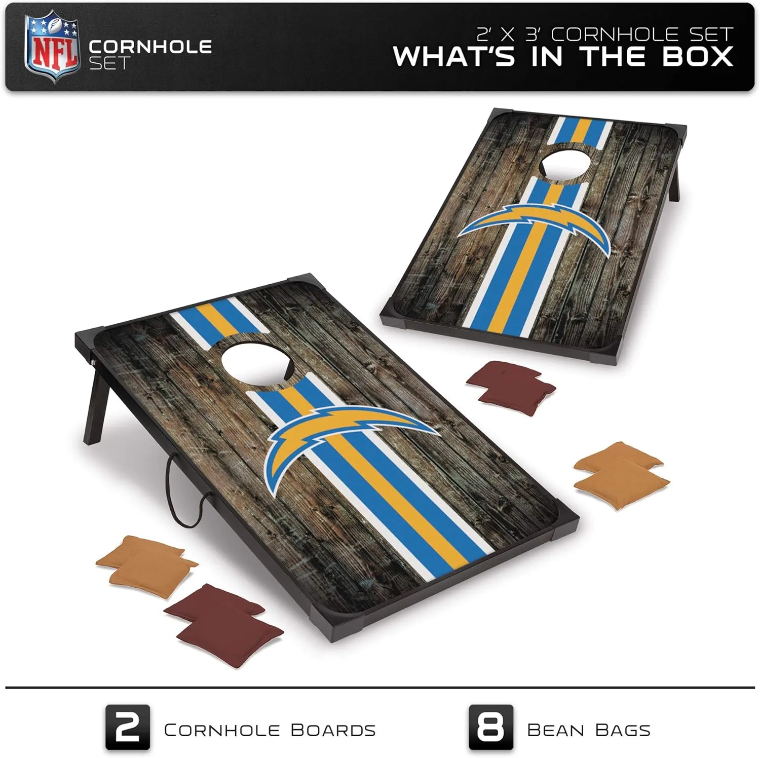 Wild Sports NFL 2' x 3' MDF Deluxe Cornhole Set - with Corners and Aprons