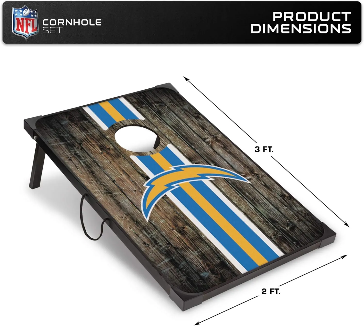Wild Sports NFL 2' x 3' MDF Deluxe Cornhole Set - with Corners and Aprons