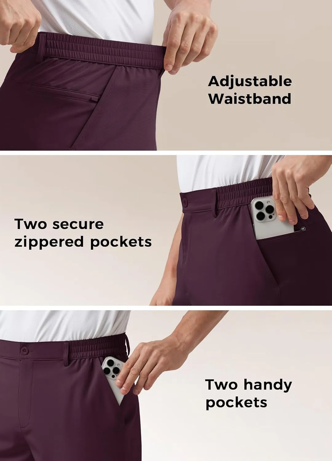 Willit Men's Shorts Golf Casual Shorts Lightweight Quick Dry Work Dress Shorts Stretch Hiking Shorts with Pockets