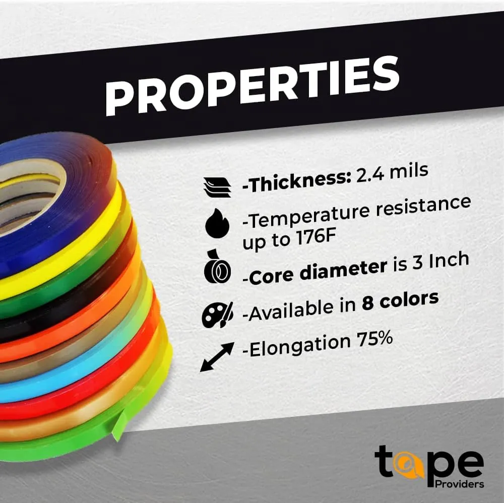 WOD BSTC22PVC White 10 Pack, Poly Bag Sealer Tape - 3/8 inch x 180 yds. for Color Coding Age of Perishables, Food Storage, Pack,Aging and Sealing Meat, Candy, or Gifts