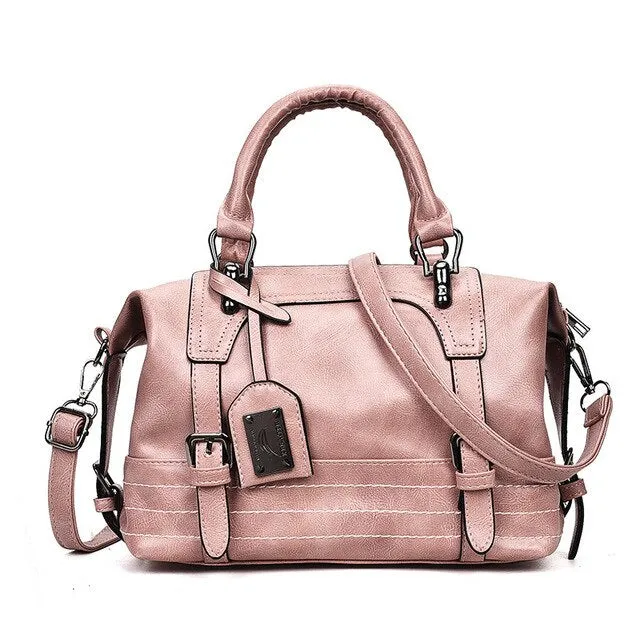 Women Bag Vintage Shoulder Bag Luxury Handbags PU Leather Crossbody Bags For Women 2019 Ladies Boston Casual Tote Bolsa Feminina