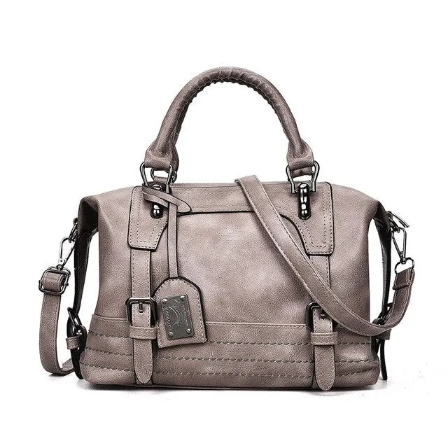 Women Bag Vintage Shoulder Bag Luxury Handbags PU Leather Crossbody Bags For Women 2019 Ladies Boston Casual Tote Bolsa Feminina
