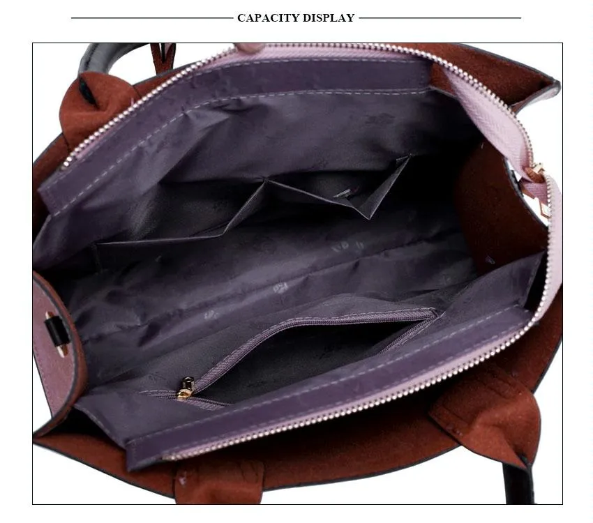Women for Leather Virtual reality Pink Bag Versatile - - Design Unique assortment 3-in-1 Tote