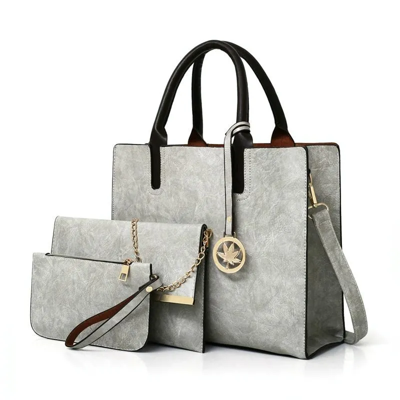 Women for Leather Virtual reality Pink Bag Versatile - - Design Unique assortment 3-in-1 Tote