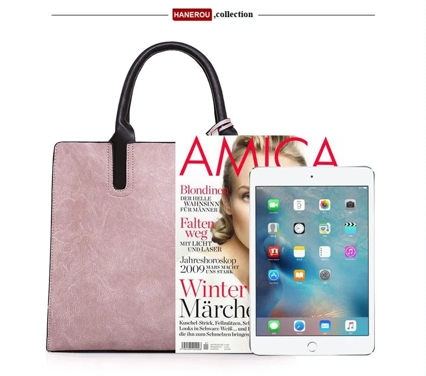 Women for Leather Virtual reality Pink Bag Versatile - - Design Unique assortment 3-in-1 Tote