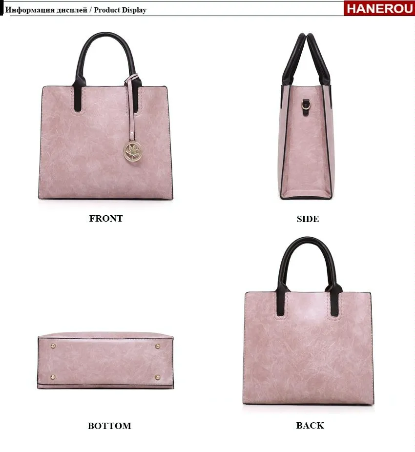 Women for Leather Virtual reality Pink Bag Versatile - - Design Unique assortment 3-in-1 Tote