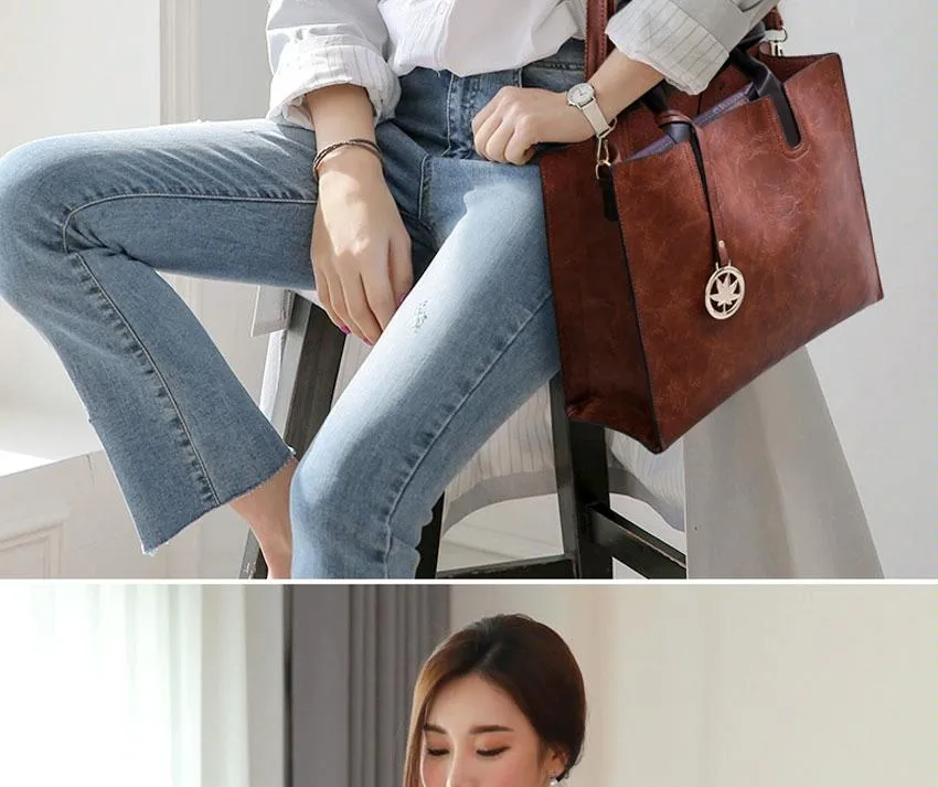 Women for Leather Virtual reality Pink Bag Versatile - - Design Unique assortment 3-in-1 Tote