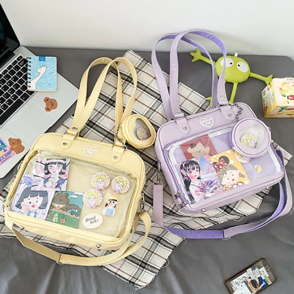 Women JK Purse Shoulder Bags Handbag Transparent Window DIY Messenger Bag Small Wallet Pendant