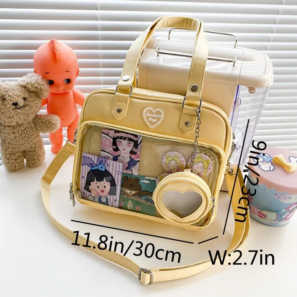 Women JK Purse Shoulder Bags Handbag Transparent Window DIY Messenger Bag Small Wallet Pendant