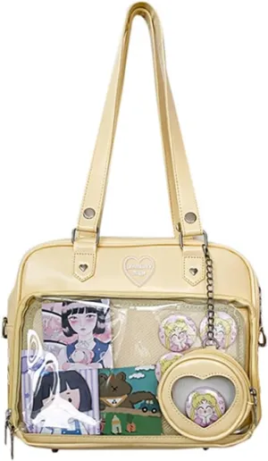 Women JK Purse Shoulder Bags Handbag Transparent Window DIY Messenger Bag Small Wallet Pendant