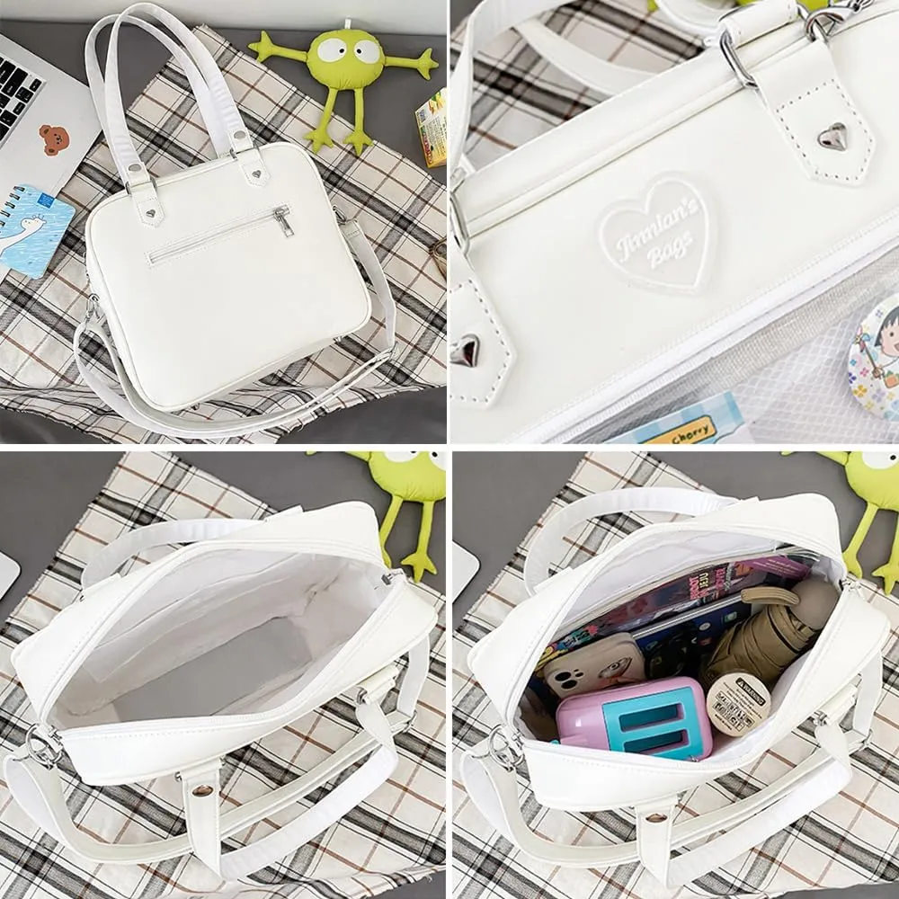 Women JK Purse Shoulder Bags Handbag Transparent Window DIY Messenger Bag Small Wallet Pendant
