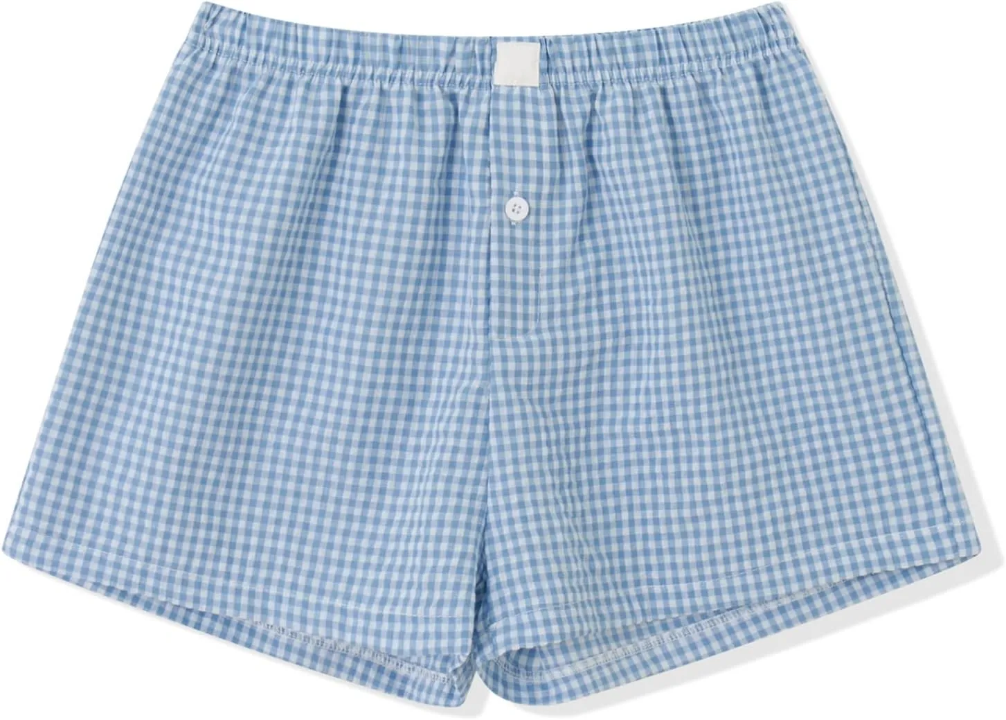 Women Y2k Pajamas Shorts Micro Button Boxers Elastic Waist Cute Pj Bottoms Summer Plaid Lounge Short