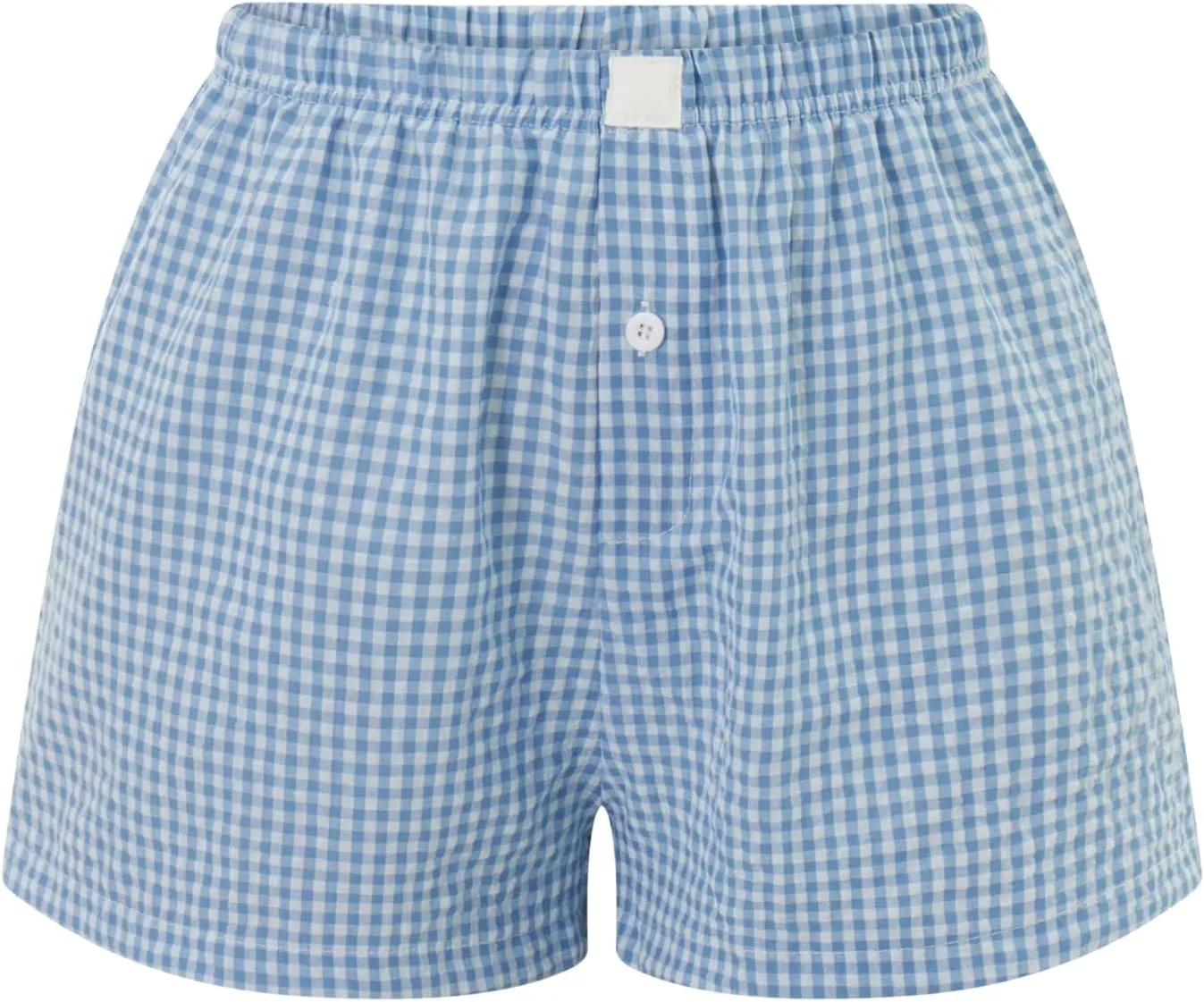 Women Y2k Pajamas Shorts Micro Button Boxers Elastic Waist Cute Pj Bottoms Summer Plaid Lounge Short