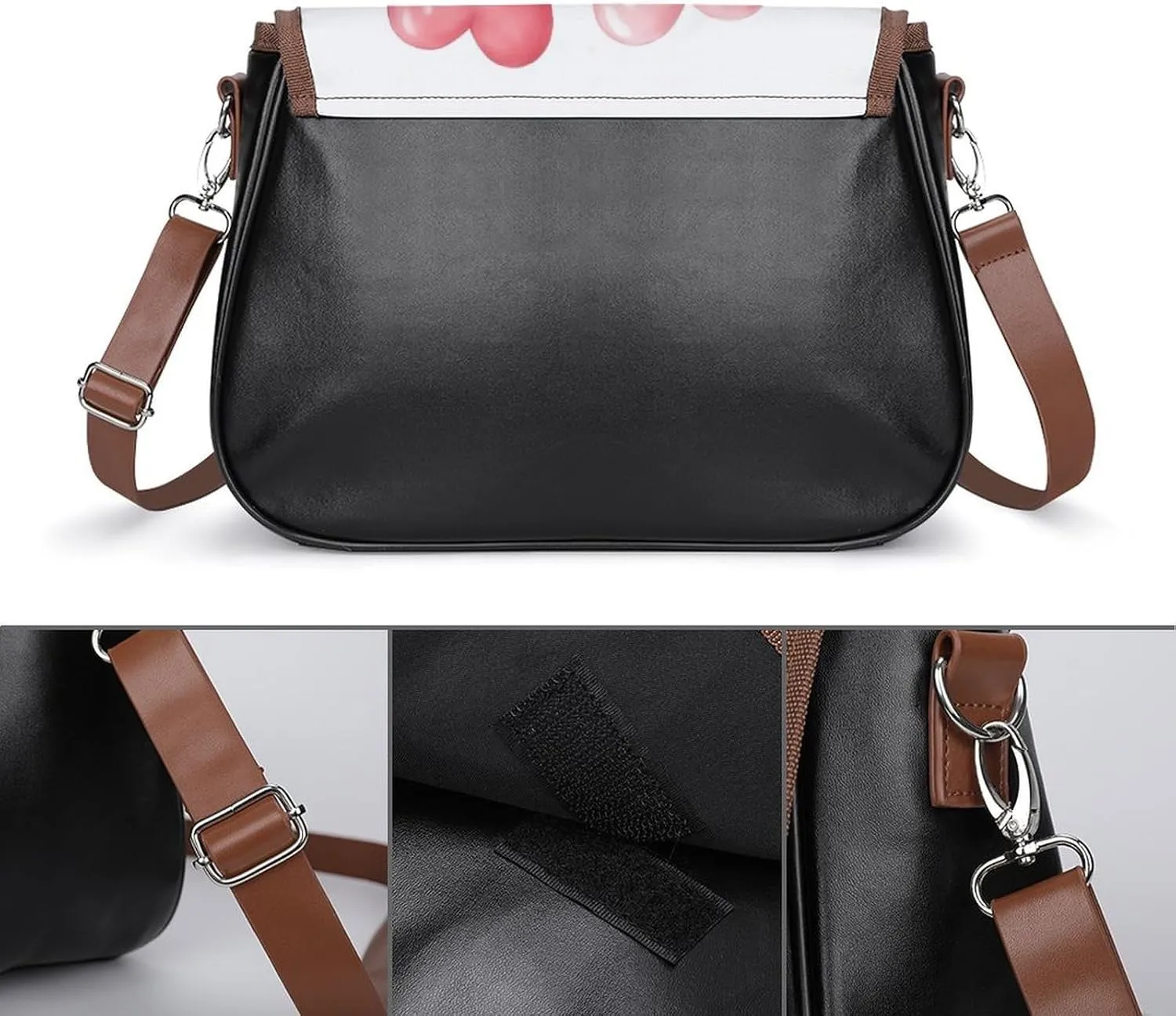 Womens Casual Crossbody Bag, Small PU Leather Shoulder Bag Travel Messenger Bags