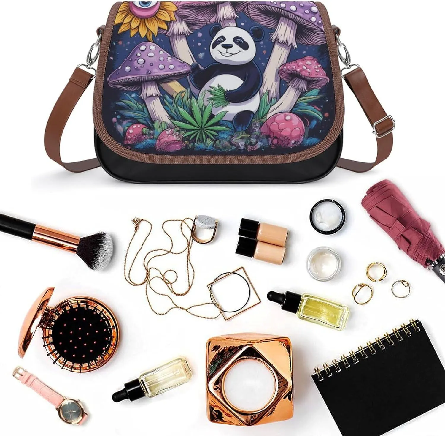 Womens Casual Crossbody Bag, Small PU Leather Shoulder Bag Travel Messenger Bags