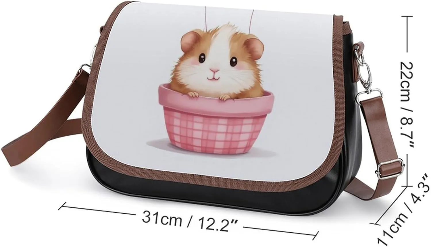 Womens Casual Crossbody Bag, Small PU Leather Shoulder Bag Travel Messenger Bags