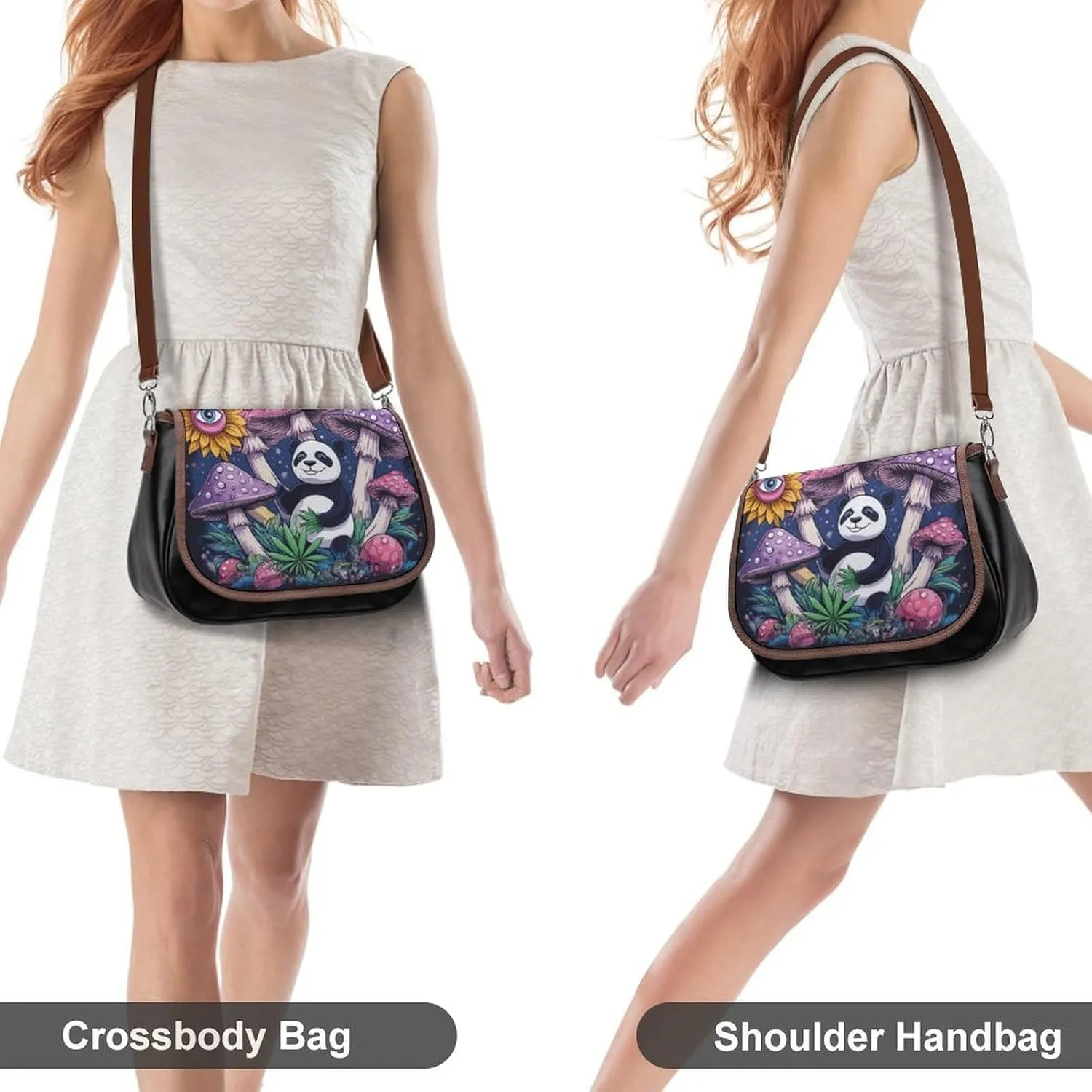 Womens Casual Crossbody Bag, Small PU Leather Shoulder Bag Travel Messenger Bags