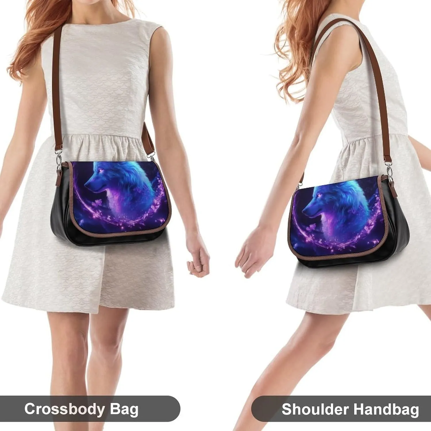 Womens Casual Crossbody Bag, Small PU Leather Shoulder Bag Travel Messenger Bags