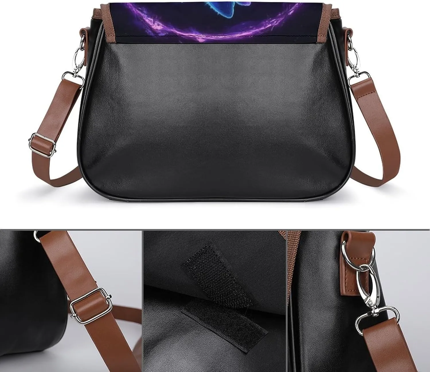 Womens Casual Crossbody Bag, Small PU Leather Shoulder Bag Travel Messenger Bags
