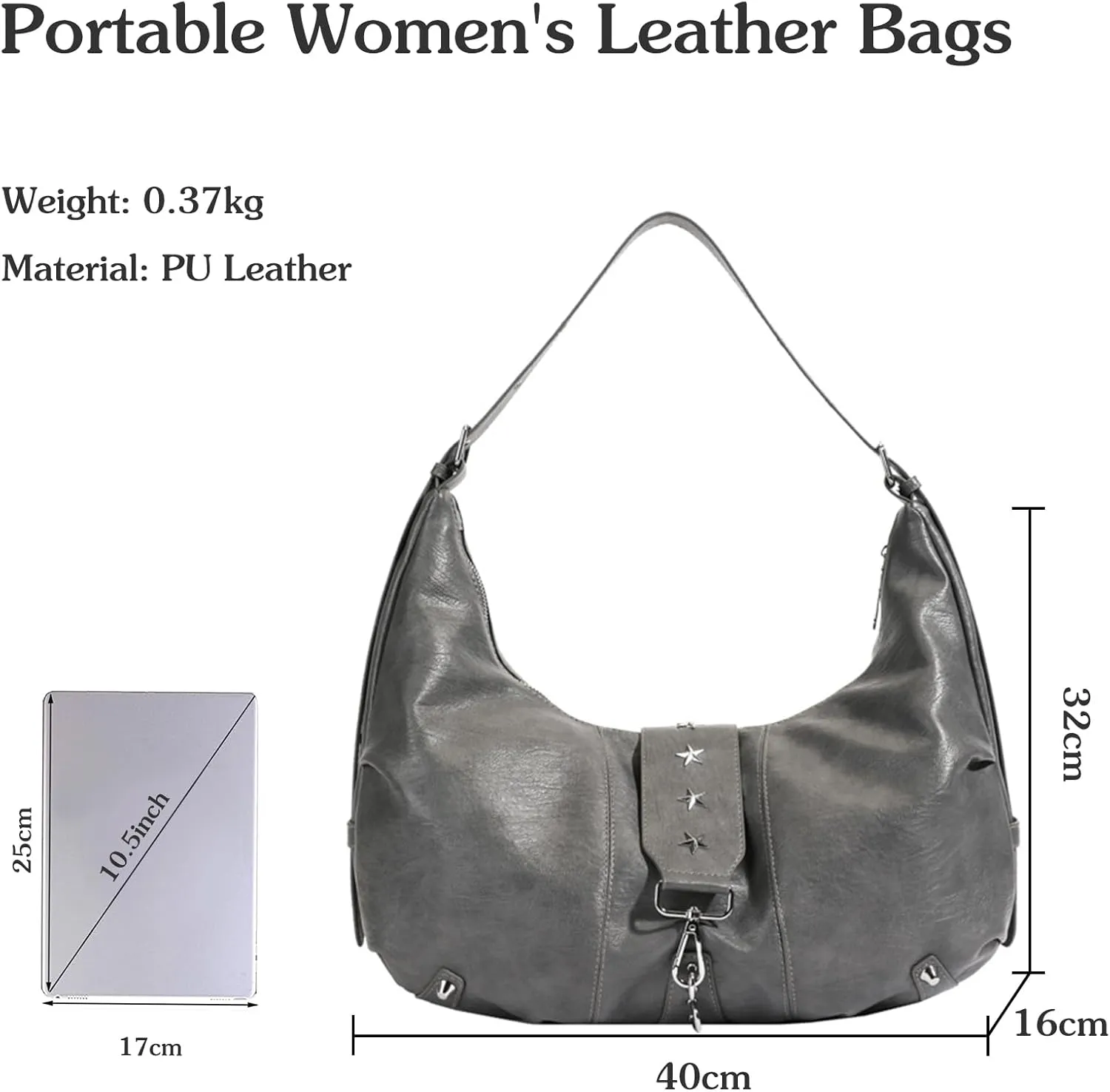 Women's Crescent Shoulder Bag Retro 90s Handbag PU Leather Crossbody Bag Fashion Messenger Bag Tote Bag