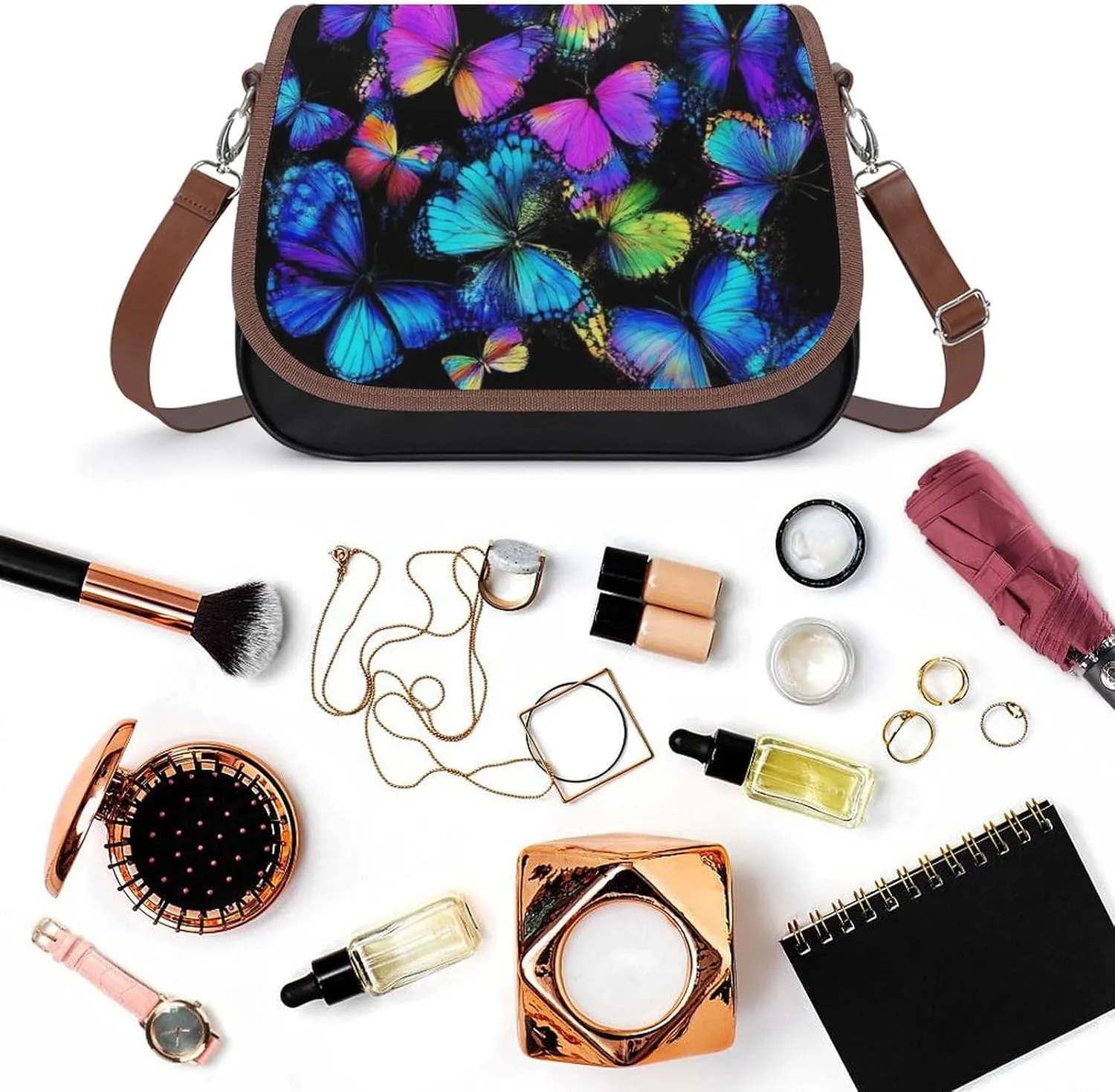 Womens Crossbody Purse Lightweight PU Leather Shoulder Bag Waterproof Messenger Bags