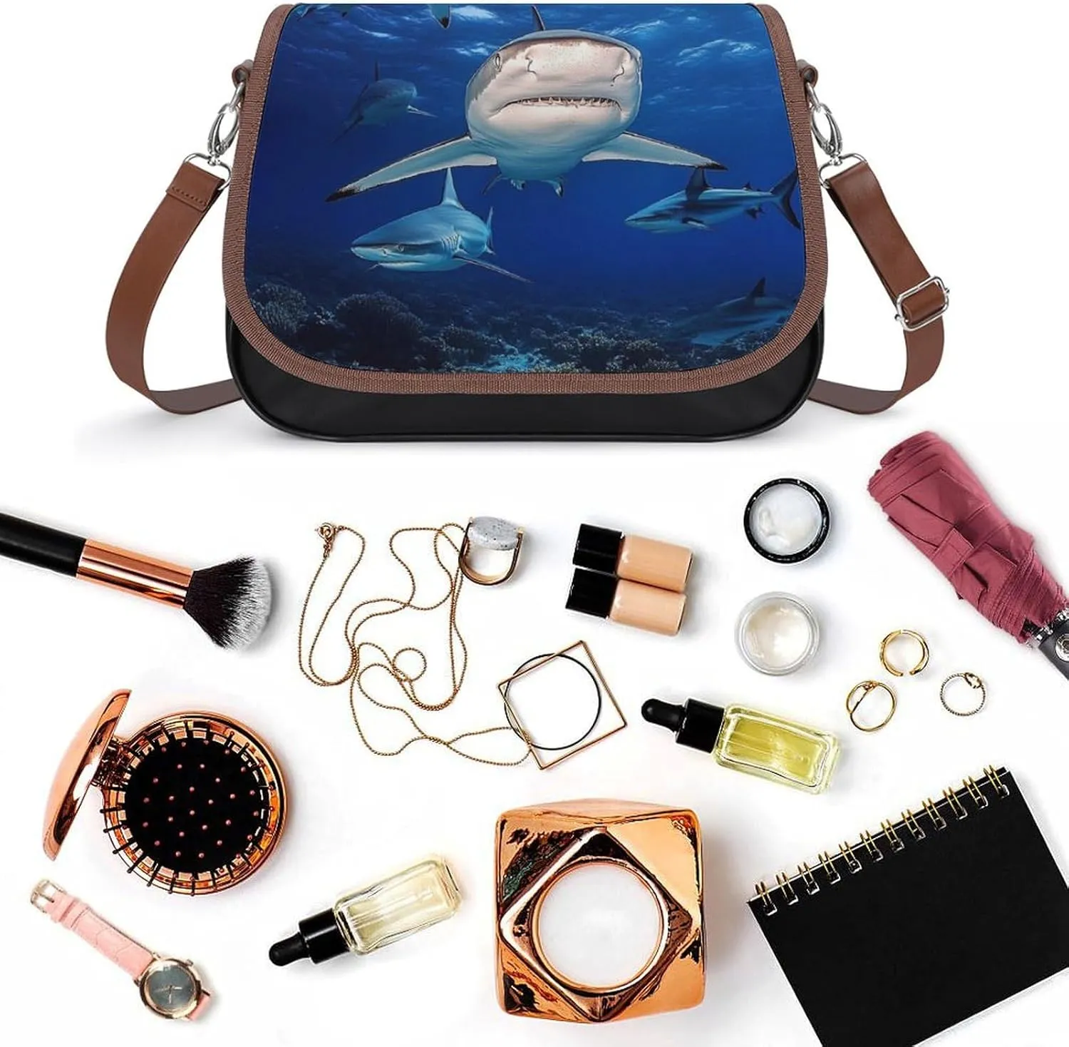 Womens Crossbody Purse Lightweight PU Leather Shoulder Bag Waterproof Messenger Bags