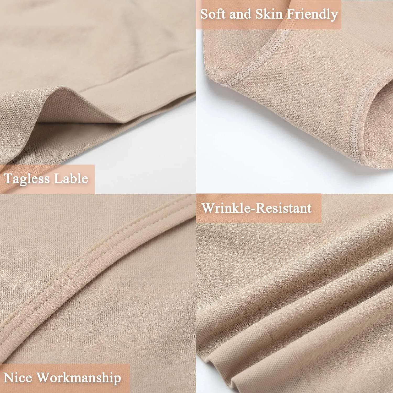 Womens High Cut Briefs Underwear Pack 6, Full Coverage Seamless Stretch Comfort Waistband Hi-Cut Panties for Ladies