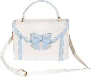 Women's Lolita Messenger Bag Sweet Bowknot Fashion PU Leather Satchel Handbag Anime Crossbody Shoulder Bag