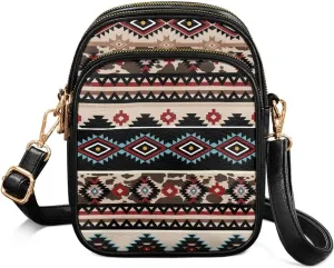Women's Multi-Pocket PU Leather Crossbody Bag Soft Shoulder Handbags Travel Zippered Purse with Adjustable Strap