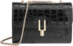 Women's Stylish Stone Pattern Crossbody Handbags Elegant Leather Shoulder Bags Chain Purse