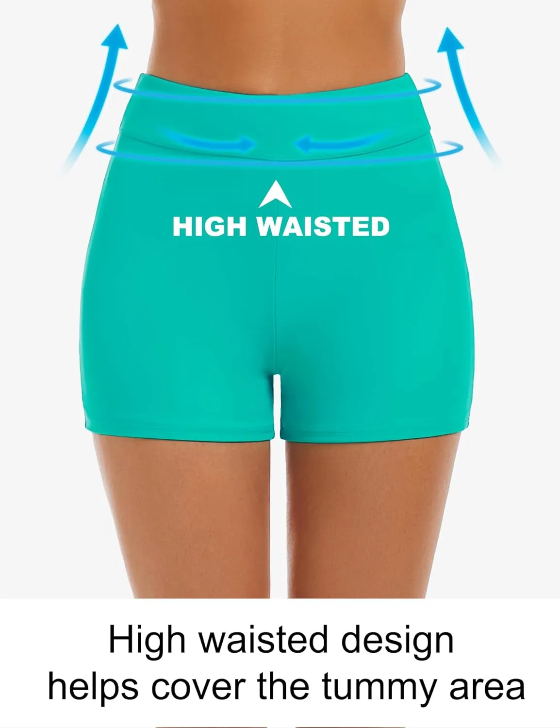 Women's Swim Shorts Tummy Control Bathing Suit Bottoms High Waisted Swimsuit Boyshort Swimwear Board Shorts