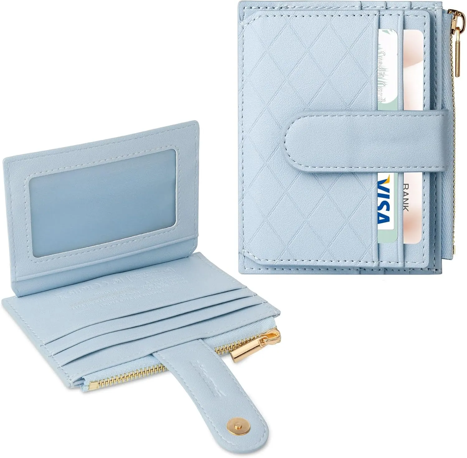 Women's Wallet Built-in Anti-Loss Tracker, RFID Blocking Small Compact Card Holder Wallet for Women Luxury Soft PU Leather Bifold Pocket Wallet Ladies Mini Purse with Zipper Coin Pocket   ID Window