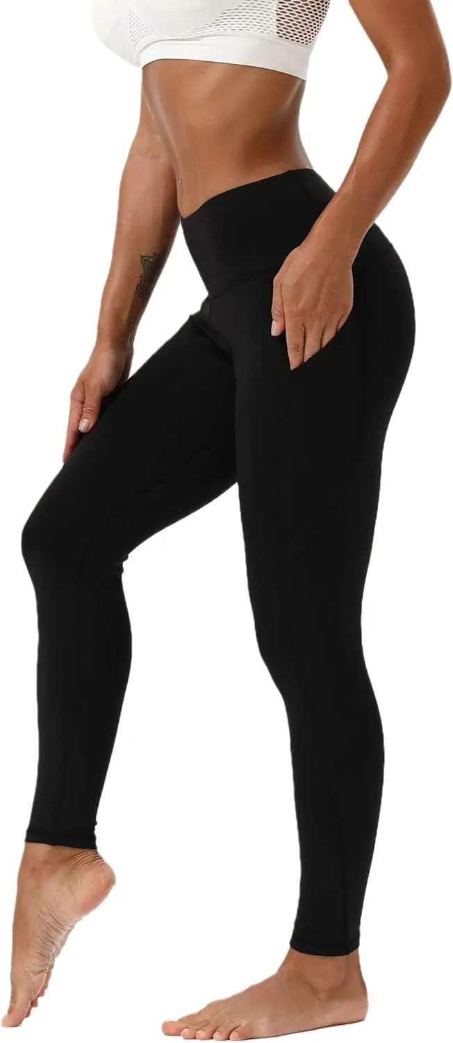 Women's Yoga Leggings with Pockets High Waist Athletic Running Workout Full Length Compression Yoga Pants