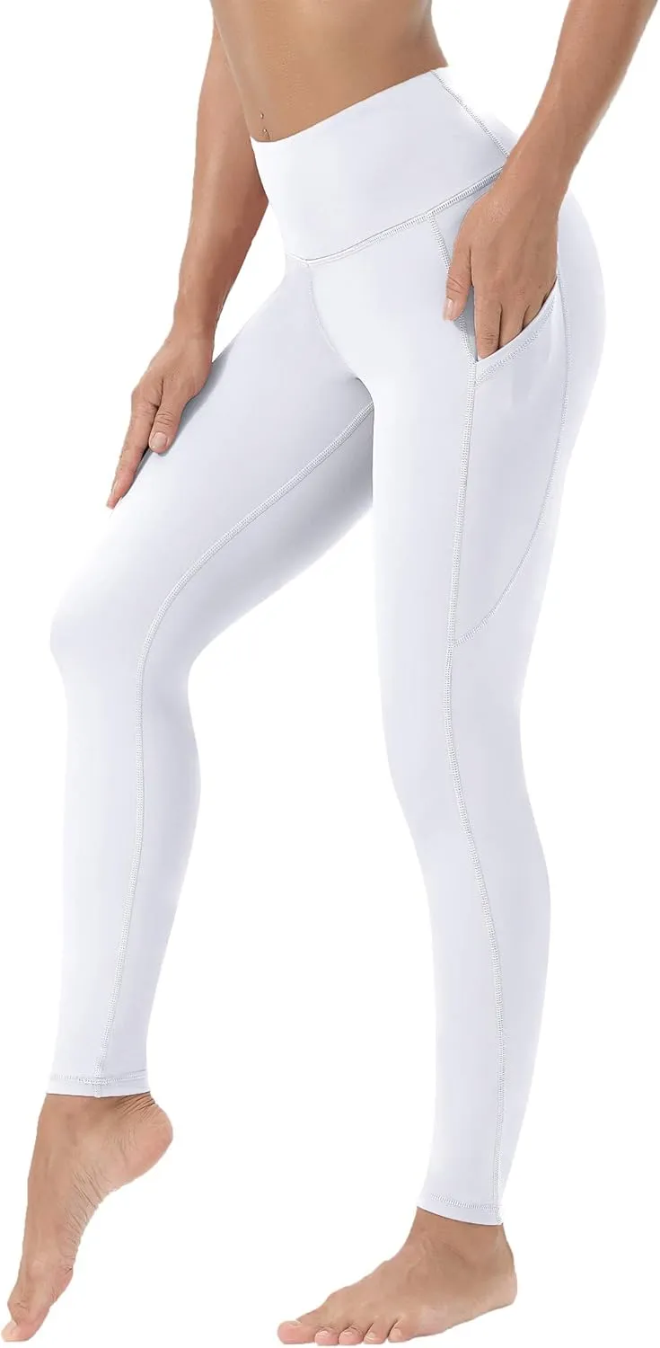 Women's Yoga Leggings with Pockets High Waist Athletic Running Workout Full Length Compression Yoga Pants