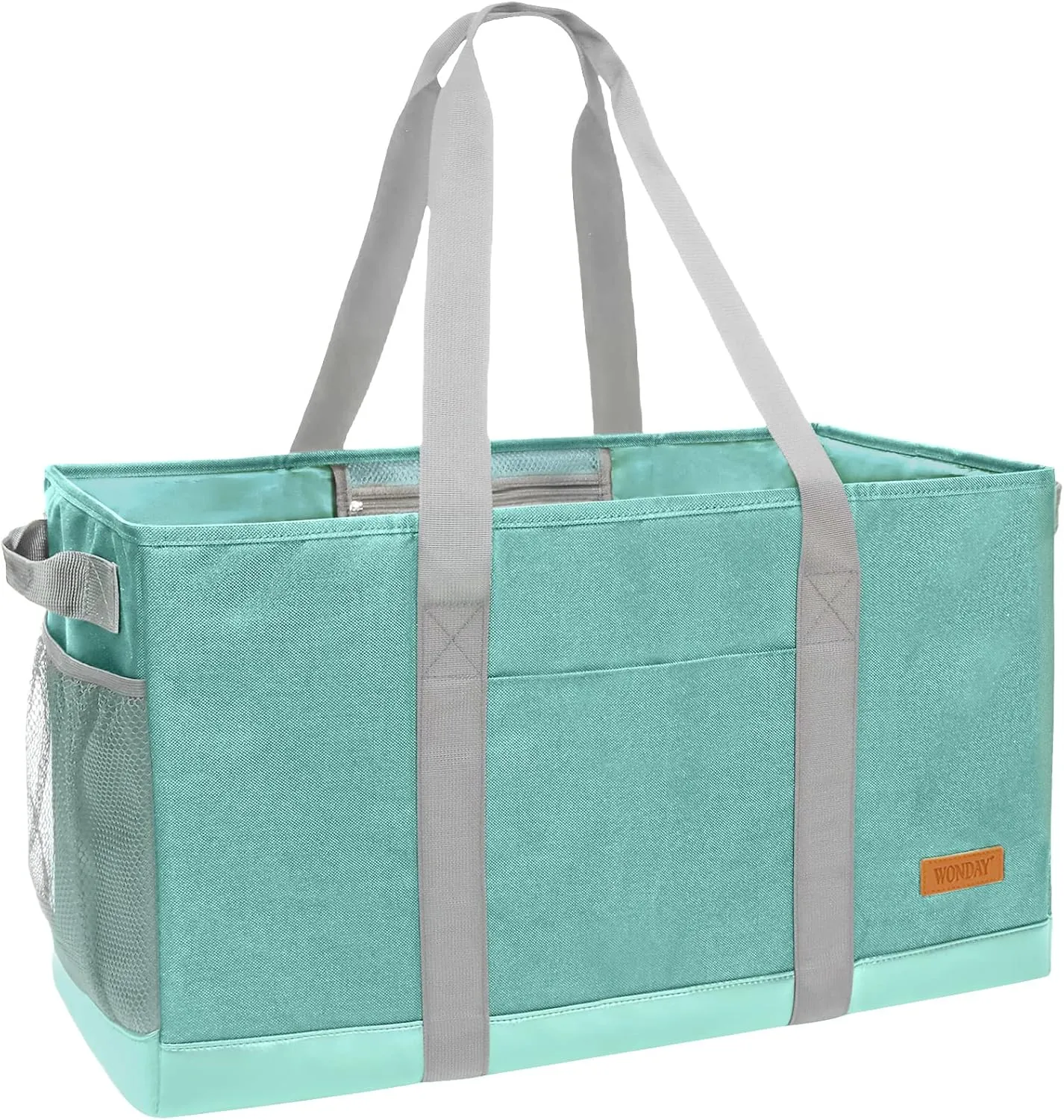 WONDAY Standing Extra Large Reusable Grocery Bag Carrier with Handle, Thirty One Utility Tote Foldable for Shopping and Beach