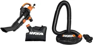 WORX WG509 12 Amp 3-in-1 Electric Leaf Blower with All Metal Mulching System and Leaf Collection System