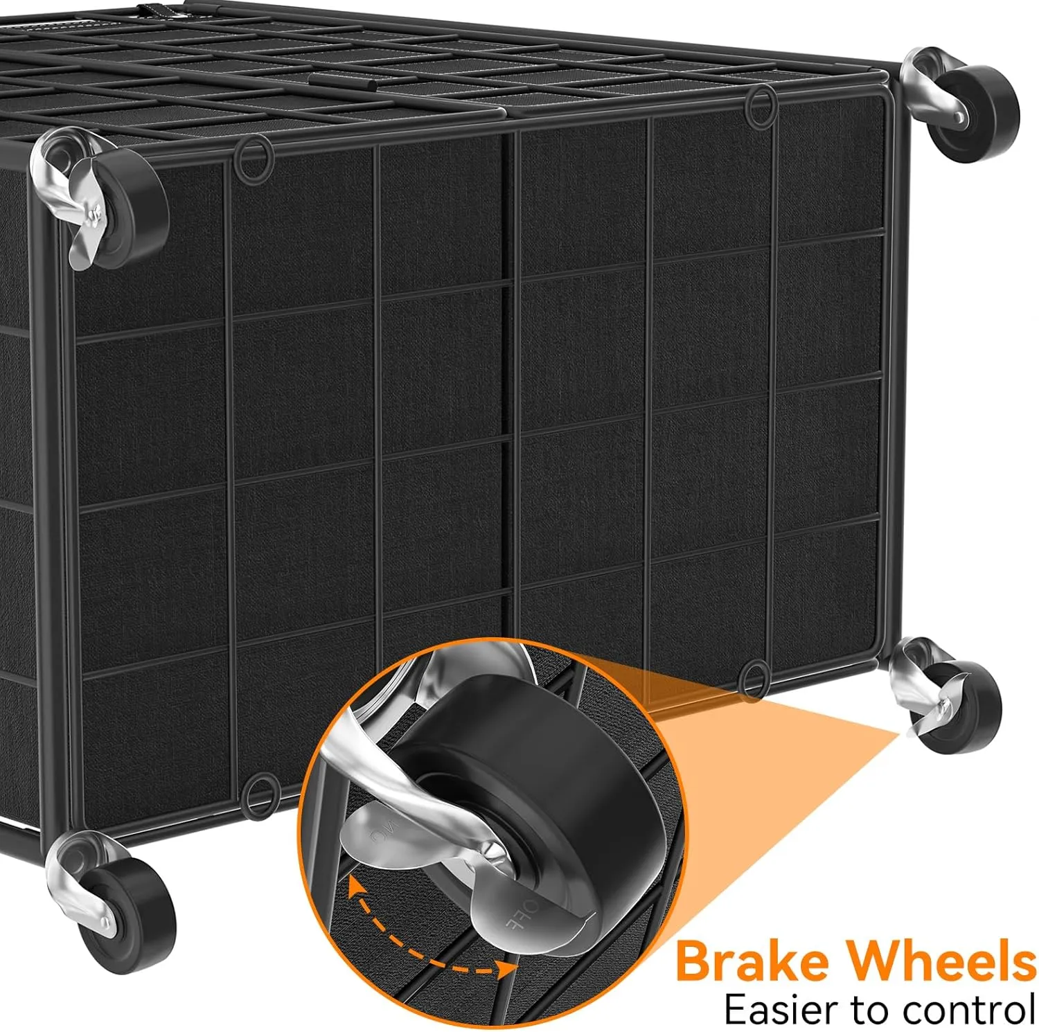 WOWLIVE Double Laundry Hamper with Wheels,Metal Wire Frame Rolling Laundry Basket with 2 Removable bags,120L Dirty Clothes Hamper Organizer Dorm Room Storage for Bedroom,Bathroom,Black