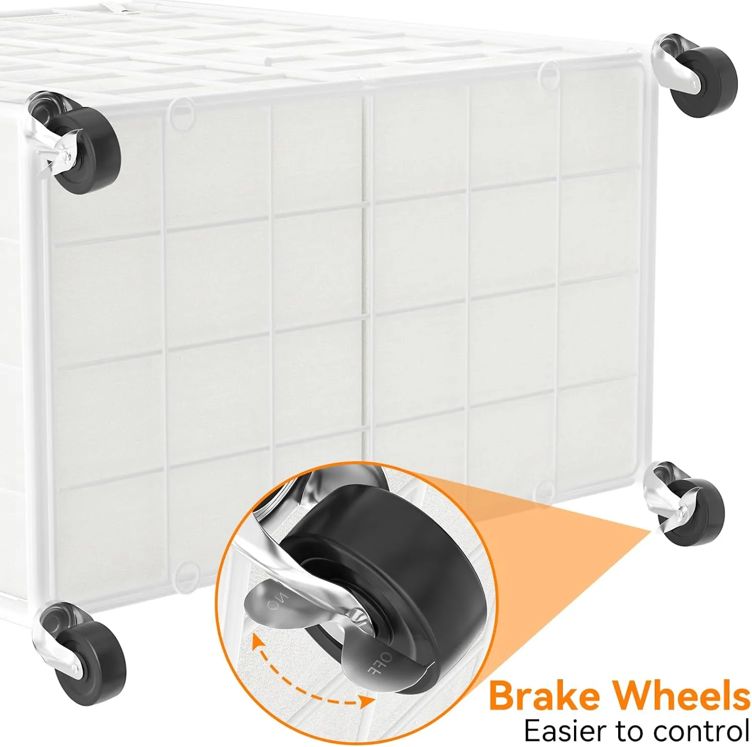 WOWLIVE Double Laundry Hamper with Wheels,Metal Wire Frame Rolling Laundry Basket with 2 Removable bags,120L Dirty Clothes Hamper Organizer Dorm Room Storage for Bedroom,Bathroom,White