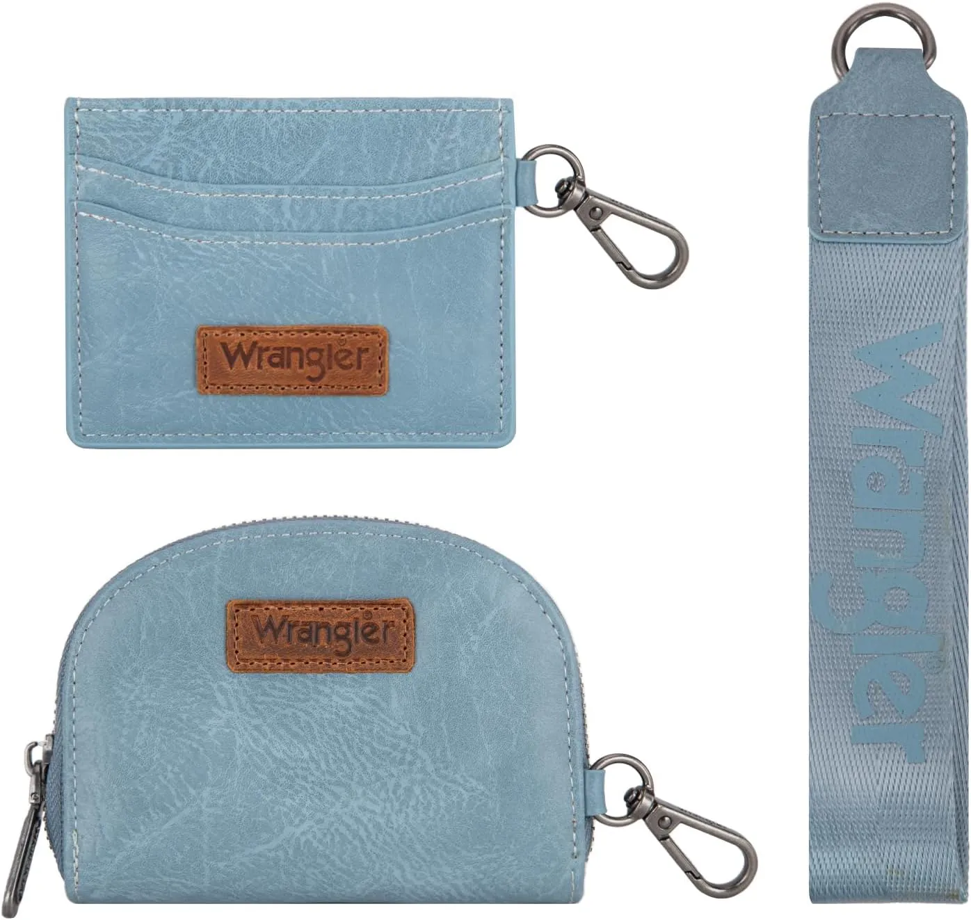 Wrangler KeyChain Wallet Wristlet Wallets for Women Dual Pouch Wristlet Rfid Blocking Credit Card Holder Wallet
