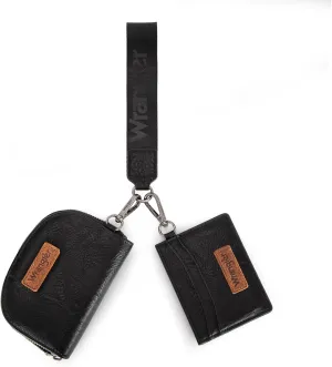 Wrangler KeyChain Wallet Wristlet Wallets for Women Dual Pouch Wristlet Rfid Blocking Credit Card Holder Wallet