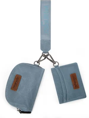 Wrangler KeyChain Wallet Wristlet Wallets for Women Dual Pouch Wristlet Rfid Blocking Credit Card Holder Wallet