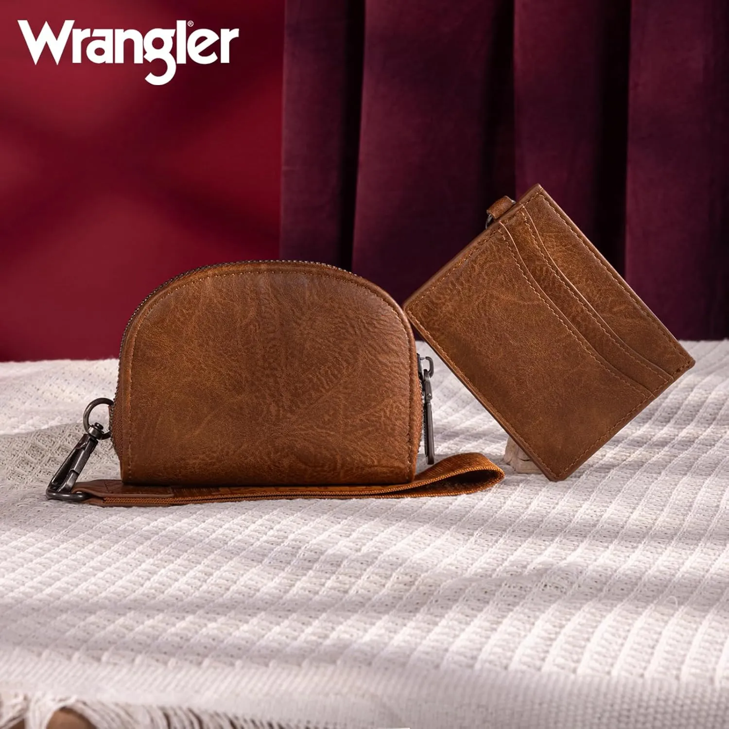 Wrangler KeyChain Wallet Wristlet Wallets for Women Dual Pouch Wristlet Rfid Blocking Credit Card Holder Wallet