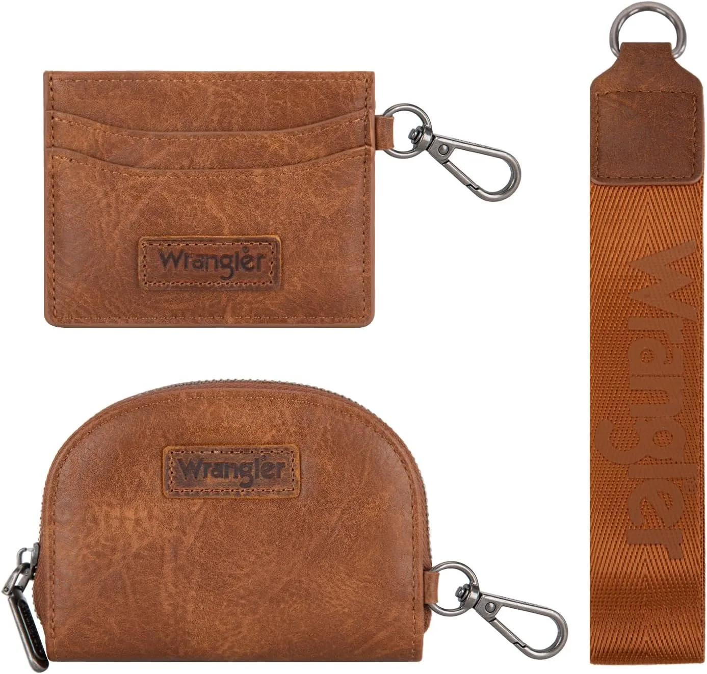 Wrangler KeyChain Wallet Wristlet Wallets for Women Dual Pouch Wristlet Rfid Blocking Credit Card Holder Wallet