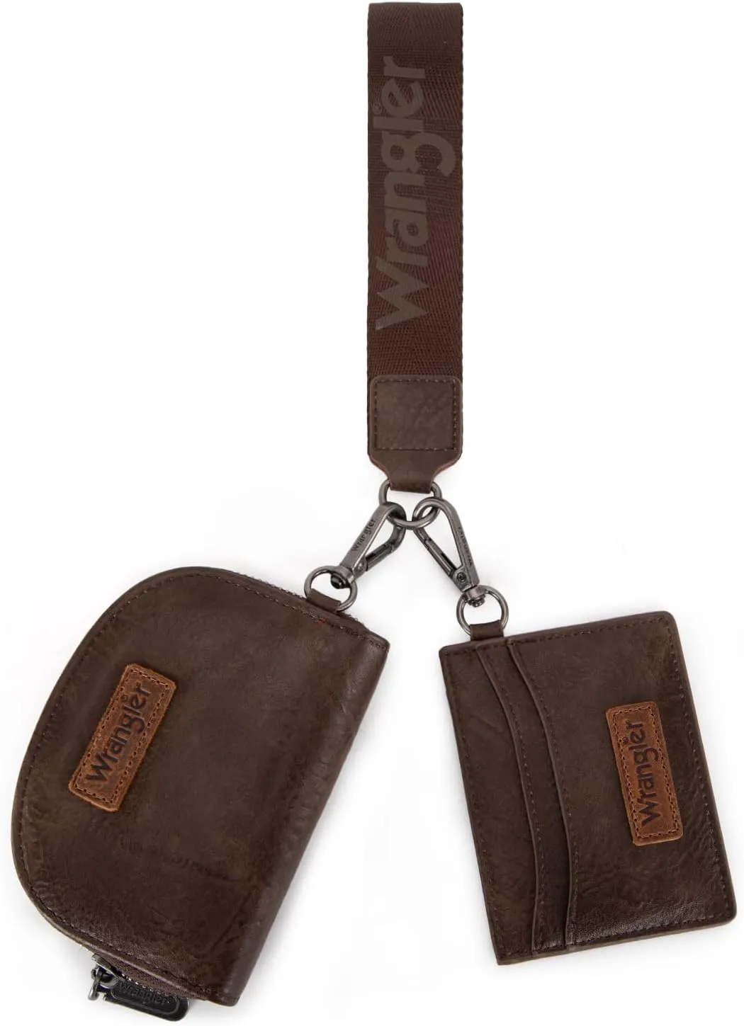 Wrangler KeyChain Wallet Wristlet Wallets for Women Dual Pouch Wristlet Rfid Blocking Credit Card Holder Wallet