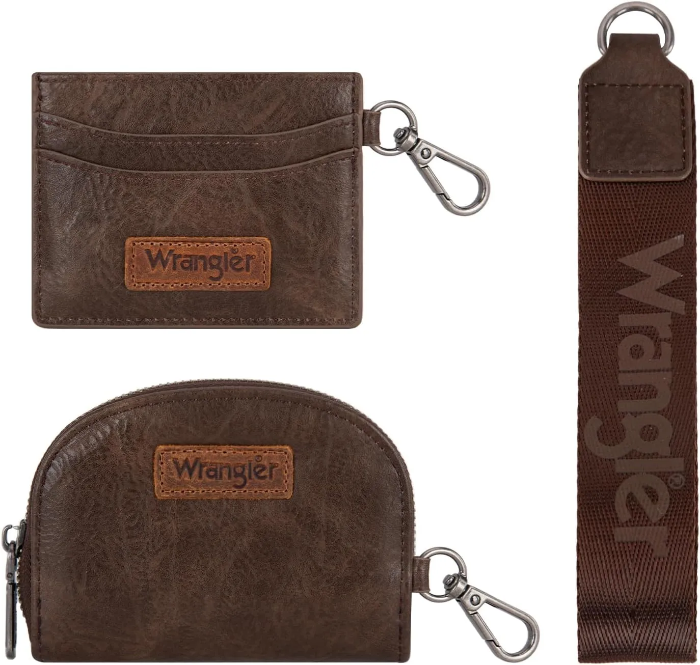 Wrangler KeyChain Wallet Wristlet Wallets for Women Dual Pouch Wristlet Rfid Blocking Credit Card Holder Wallet