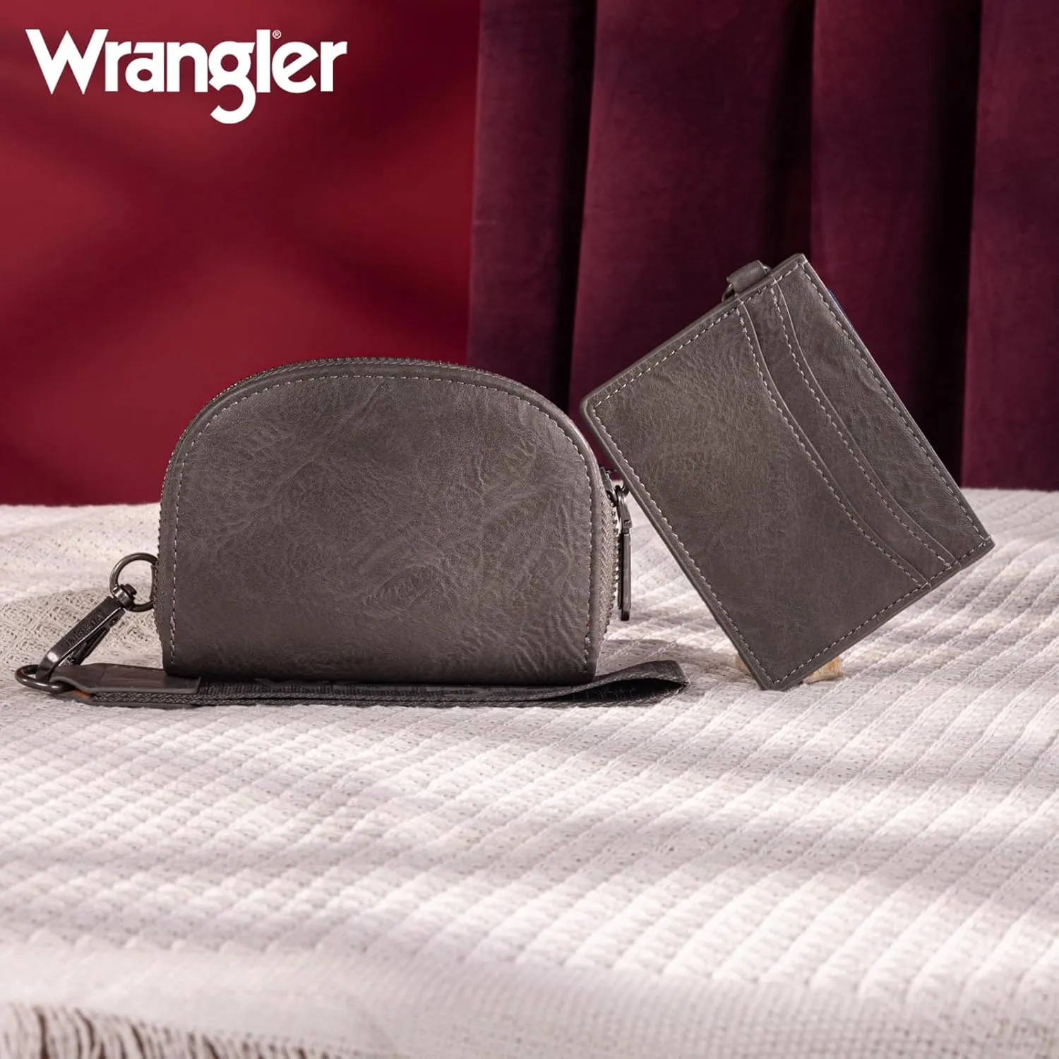 Wrangler KeyChain Wallet Wristlet Wallets for Women Dual Pouch Wristlet Rfid Blocking Credit Card Holder Wallet